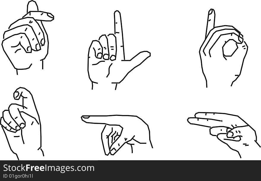 Illustration of Hand gestures for your design