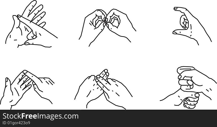 Illustration of Hand gestures for your design