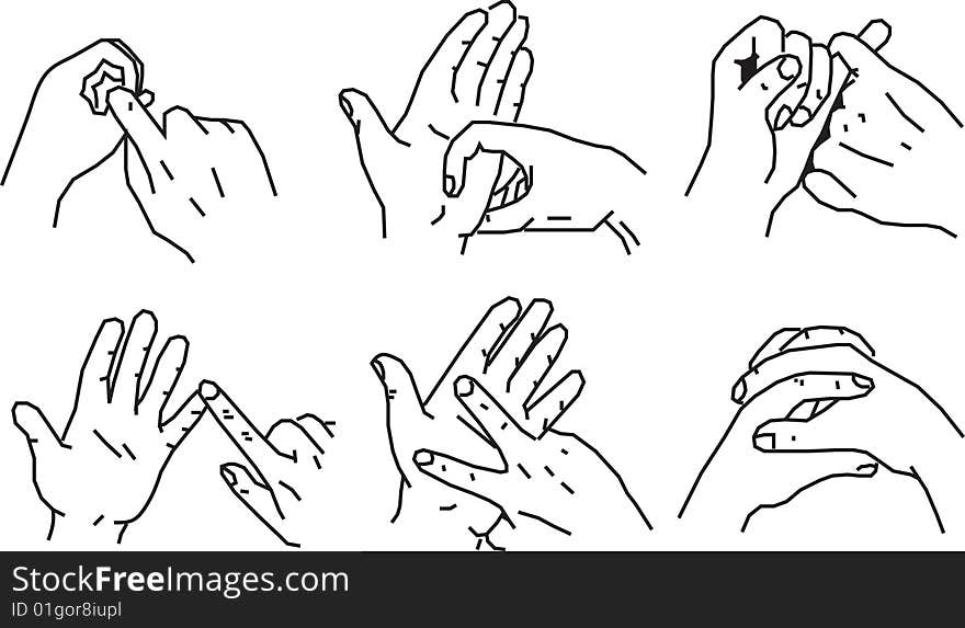 Illustration of Hand gestures for your design