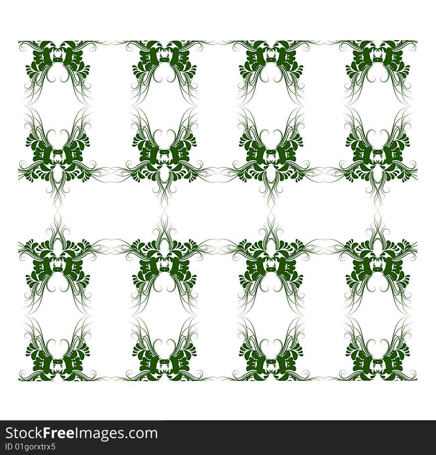 Green artistic seamless. Vector illustration.