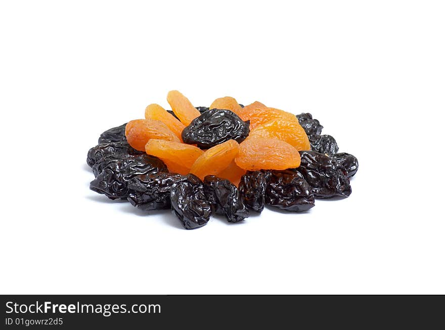 Pattern of dried apricot and  prunes.