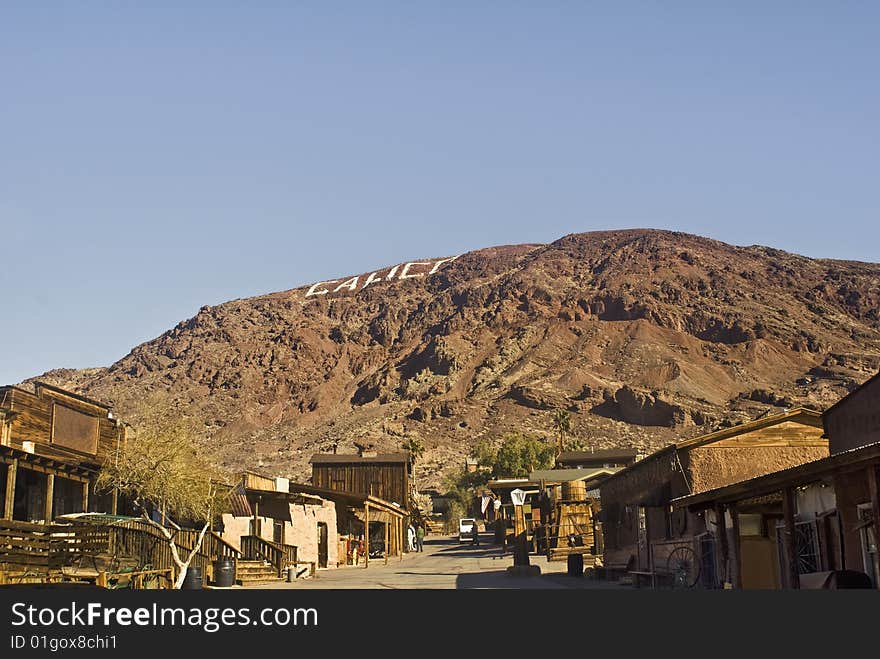 This is a picture of the main street of Calico, California, a ghost town and San Bernardino County Park. This is a picture of the main street of Calico, California, a ghost town and San Bernardino County Park