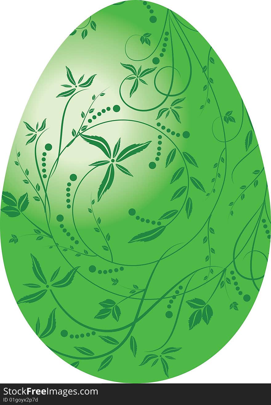 The vector illustration contains the image of green egg