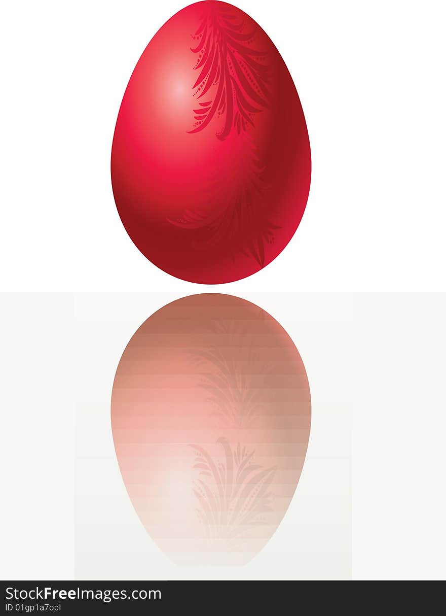 The vector illustration contains the image of red egg