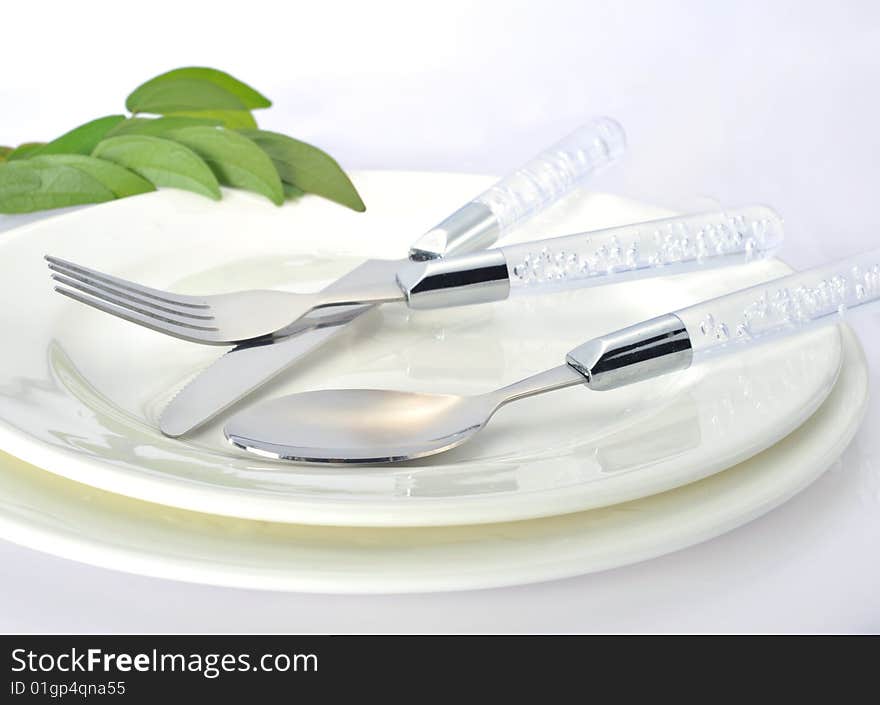 Silver kitchenware on white background. Silver kitchenware on white background