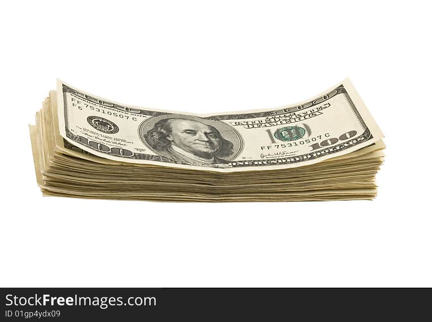 Group dollars isolated on a white  background. Group dollars isolated on a white  background