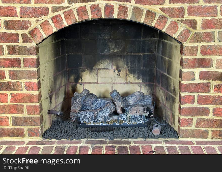 Brick Gas Fireplace