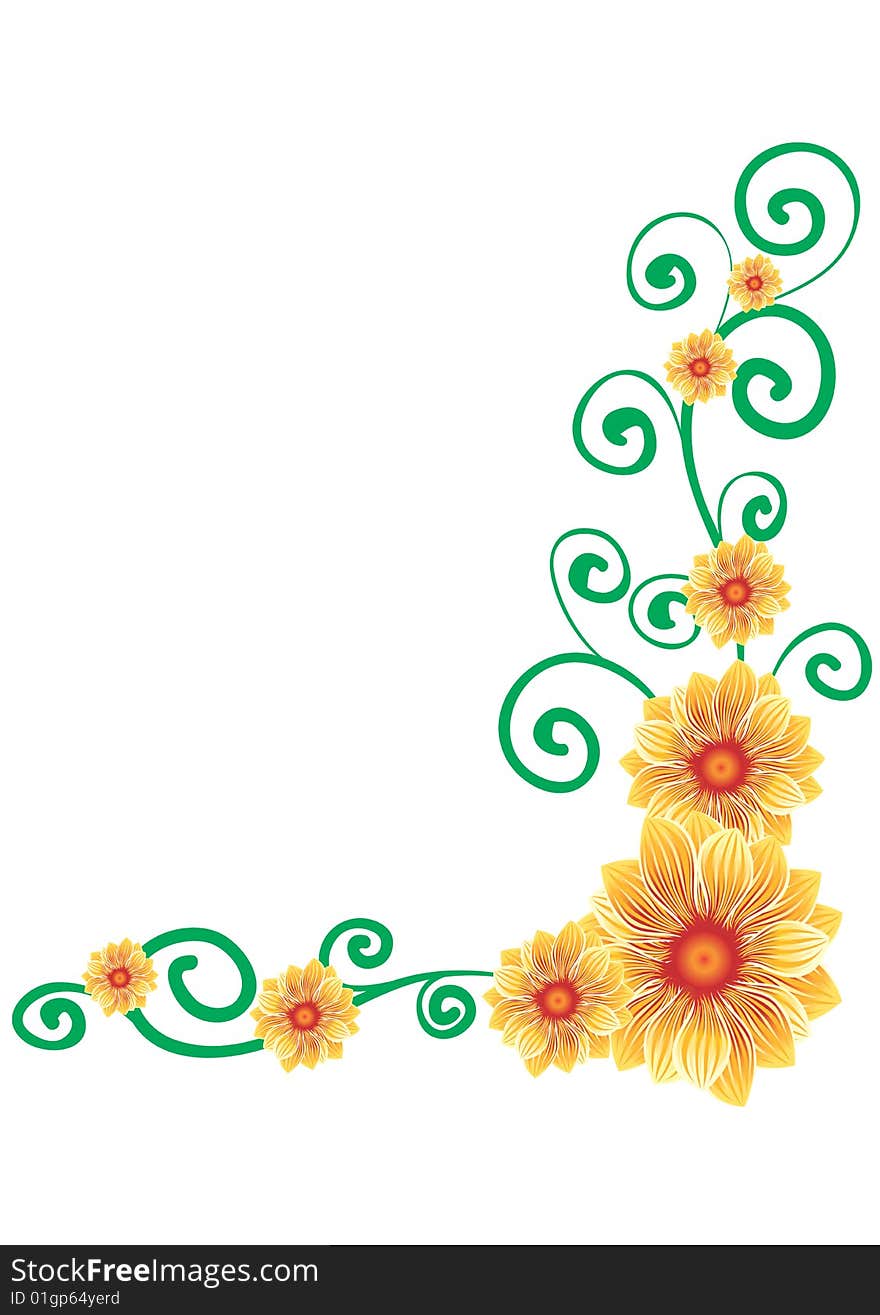 Decorative element with yellow colors. Decorative element with yellow colors