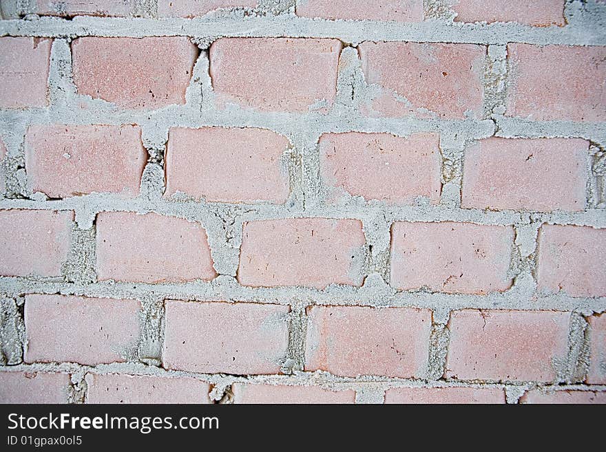 Frozen brick wall