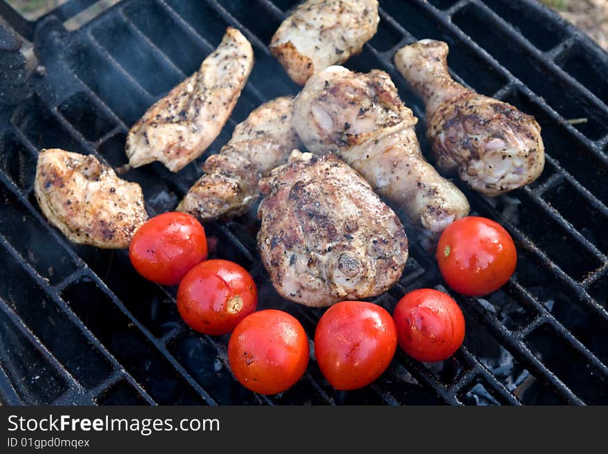 Grilled chicken breast barbeque