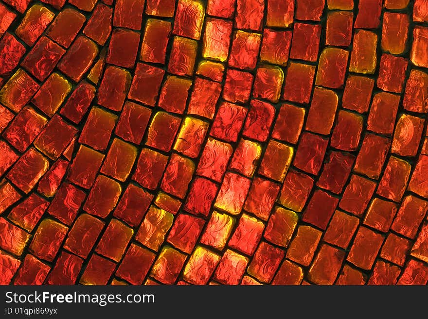 Bright red painted glass background