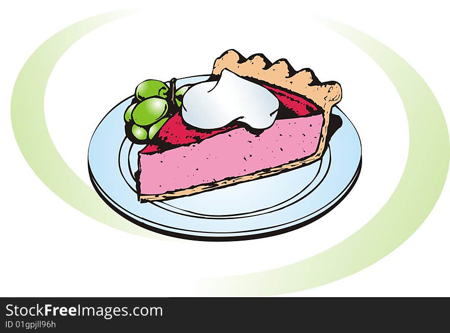 Pink cookie tart food illustration