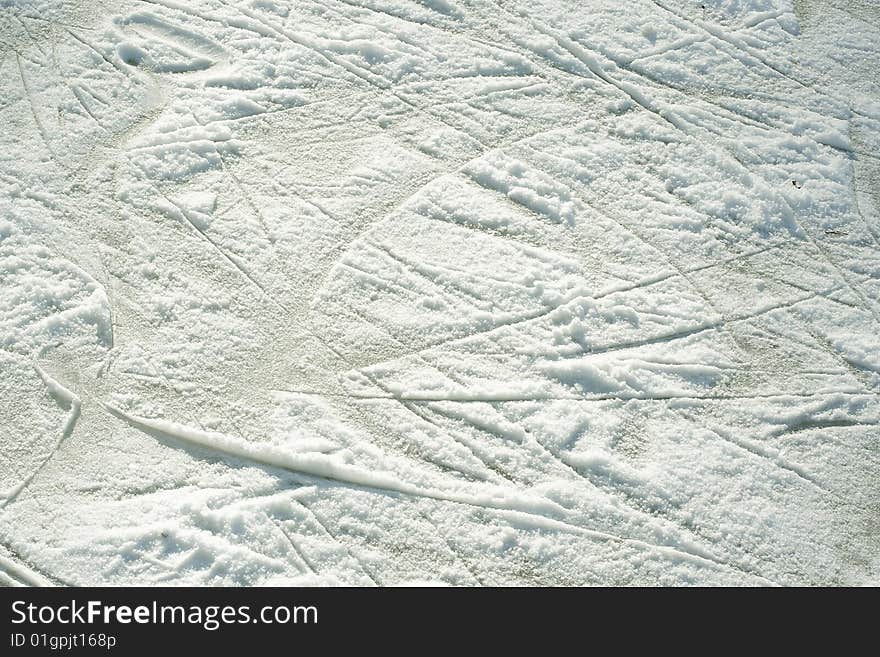 Snow-covered skate