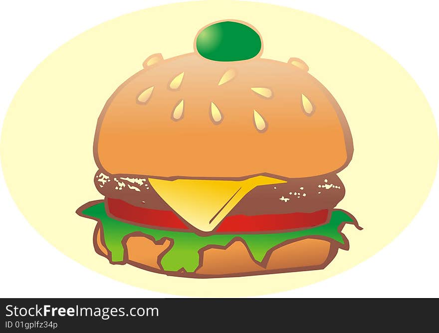 Eat fast food hamburger illustration background graphic