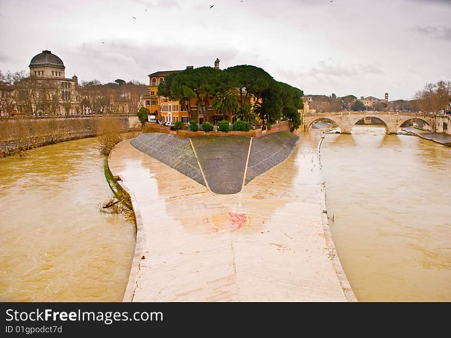 Isola Tiberina In Rome, Italy