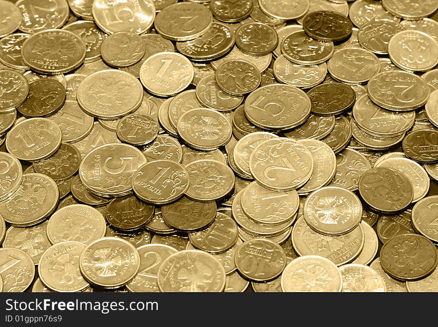 Sepia coins background