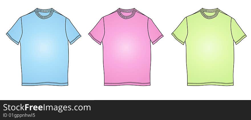 A shape of t-shirt of blue violet and green color. A template of t-shirt as a vector illustration. A shape of clothes useful as an element of webpages, internet shops and shopping. A shape of t-shirt of blue violet and green color. A template of t-shirt as a vector illustration. A shape of clothes useful as an element of webpages, internet shops and shopping.