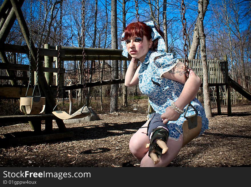 Girl on Swing