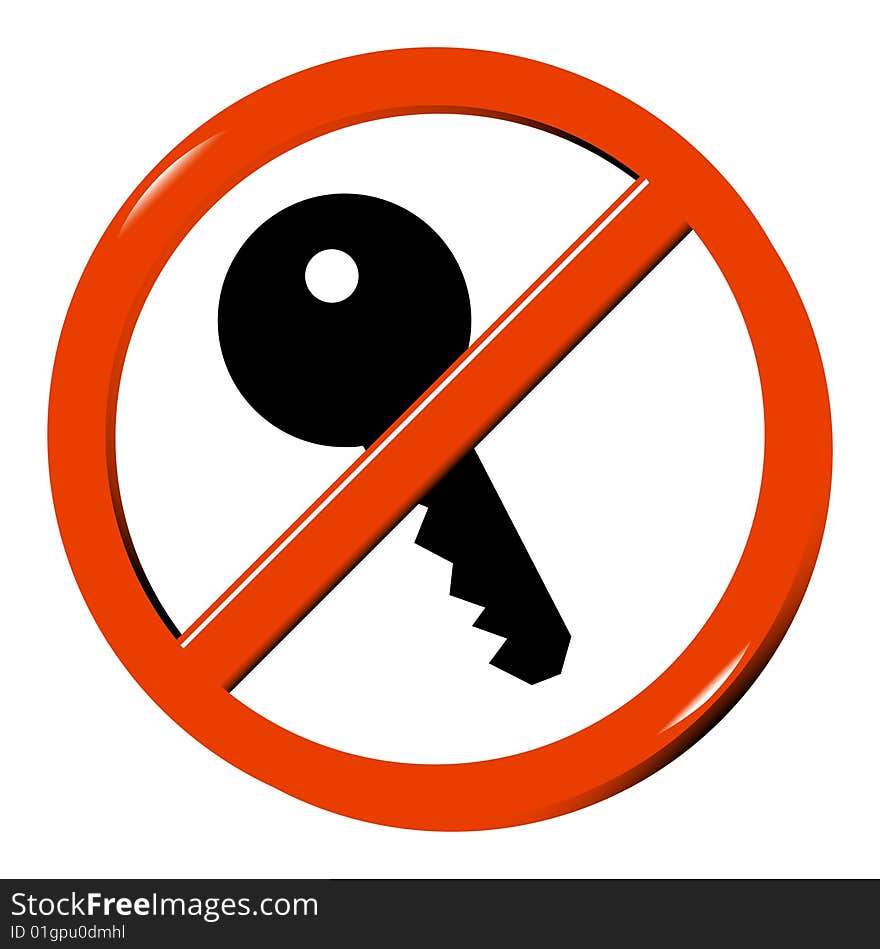 No key sign - computer generated image