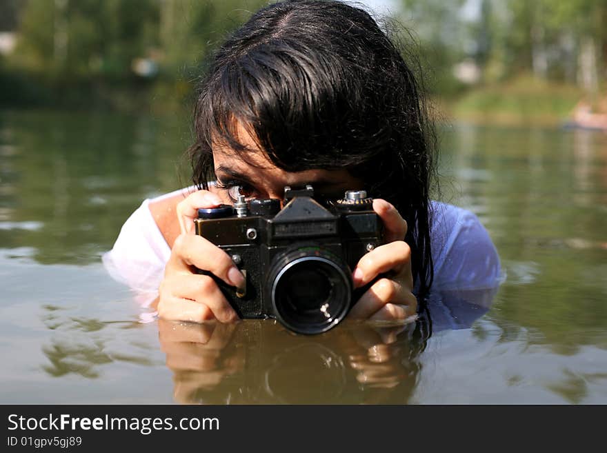 Photographer in water