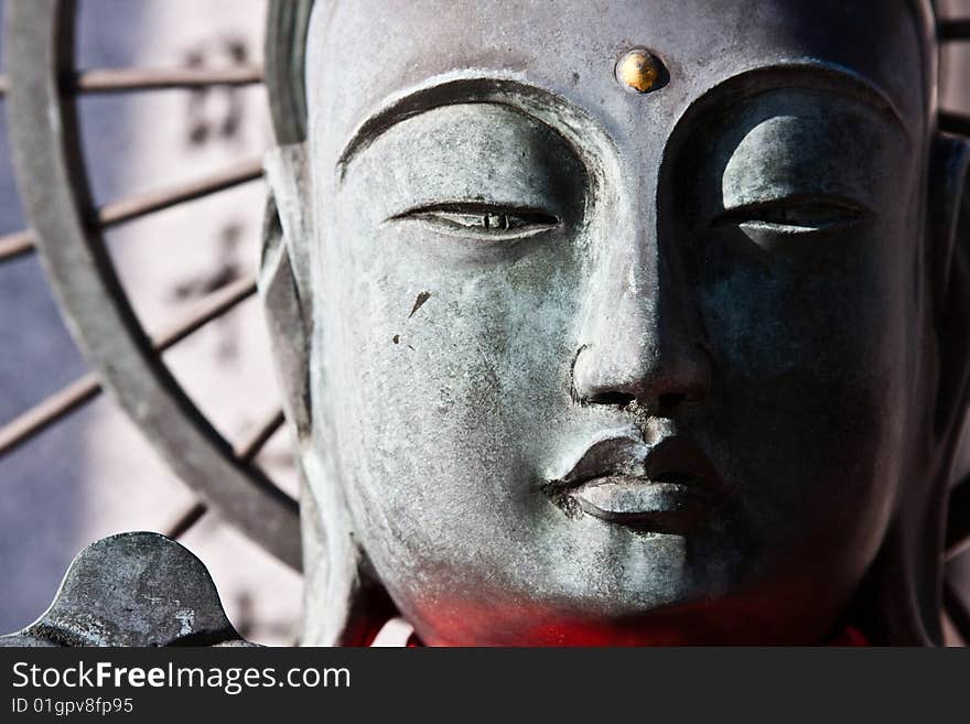 Smiling buddha in close-up