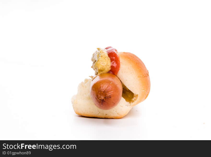 Hot dog with ketchup and mustard