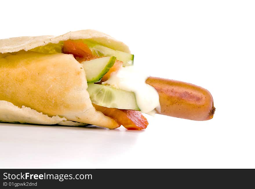 Hot Dog With Vegetables