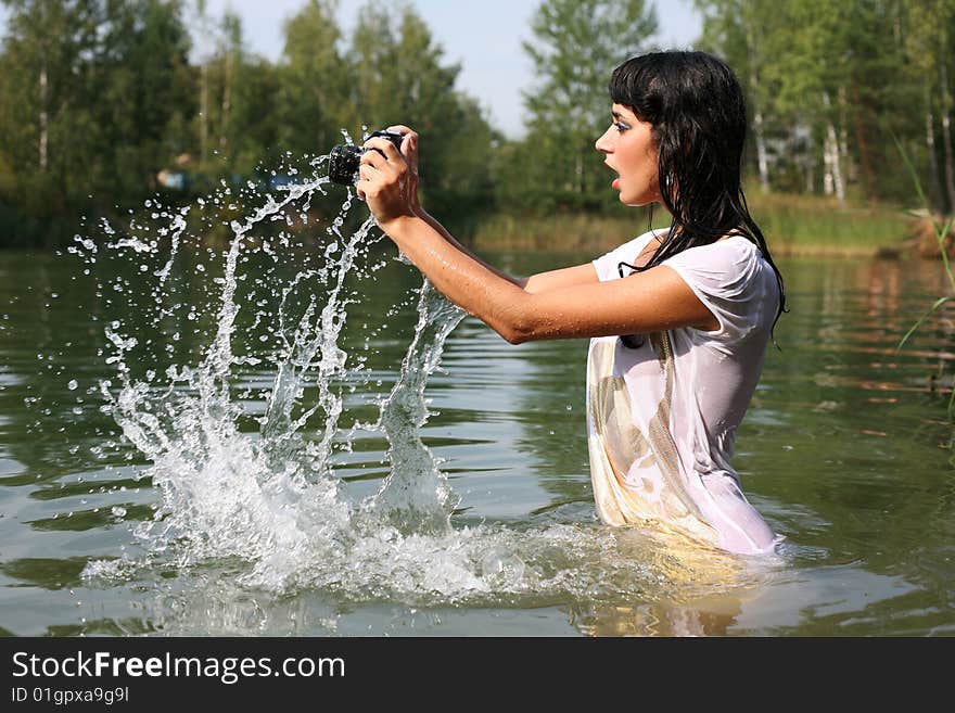 Photographer in water