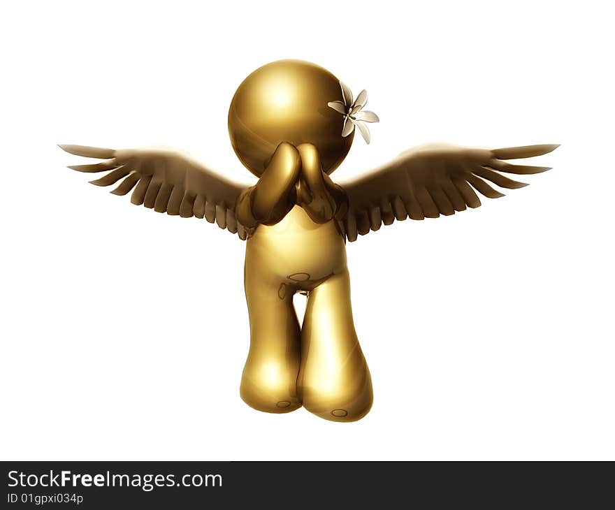 Shiny angel of love figure praying. Shiny angel of love figure praying