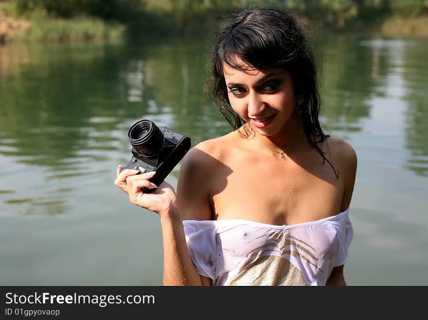 Photographer in water