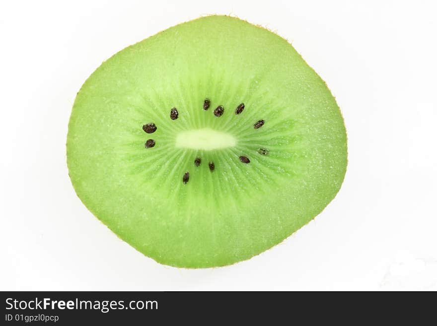 Closeup of Kiwifruit isolated in white.