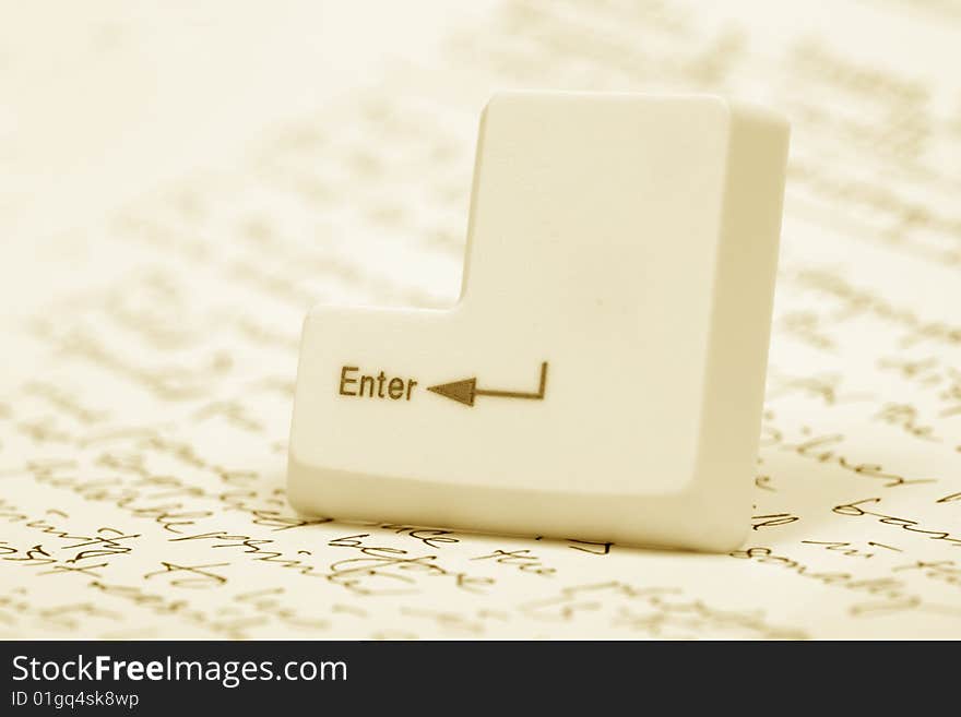 Close up of enter keys