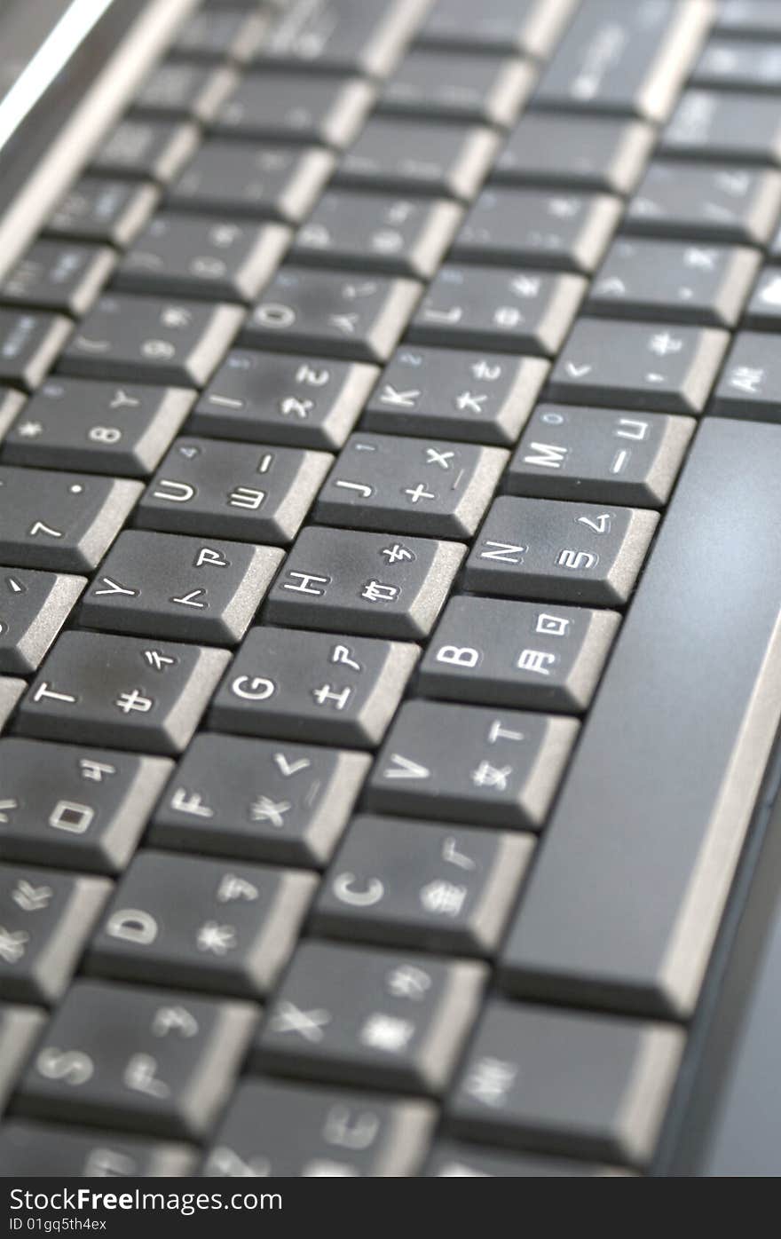 Chinese/English keyboard on a notebook computer. Chinese/English keyboard on a notebook computer