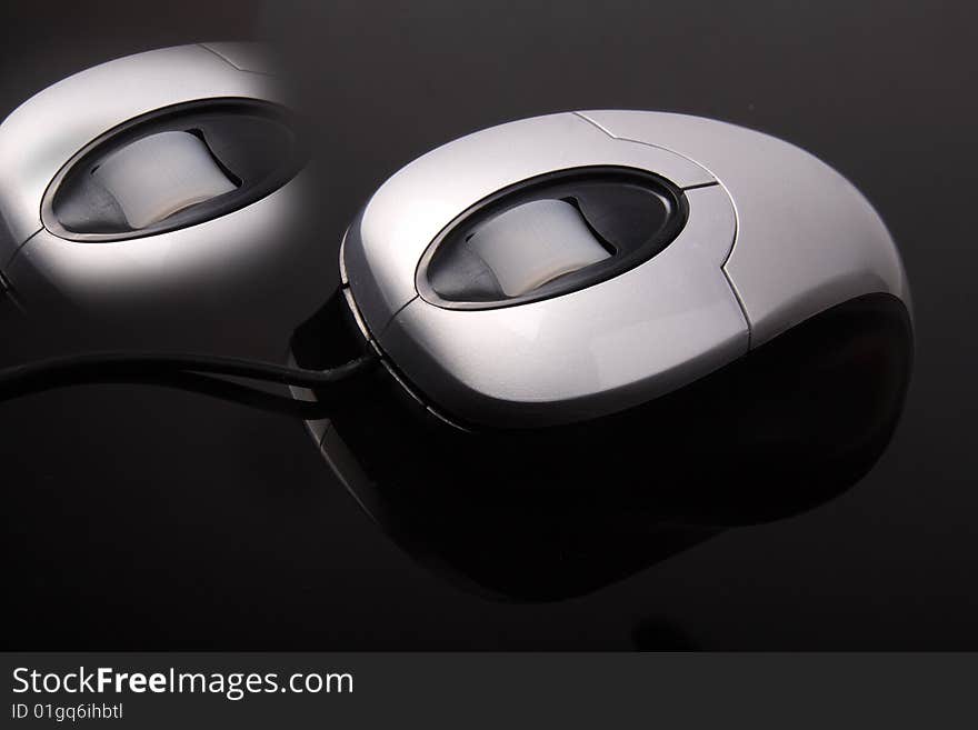 Computer mouse isolated on black background