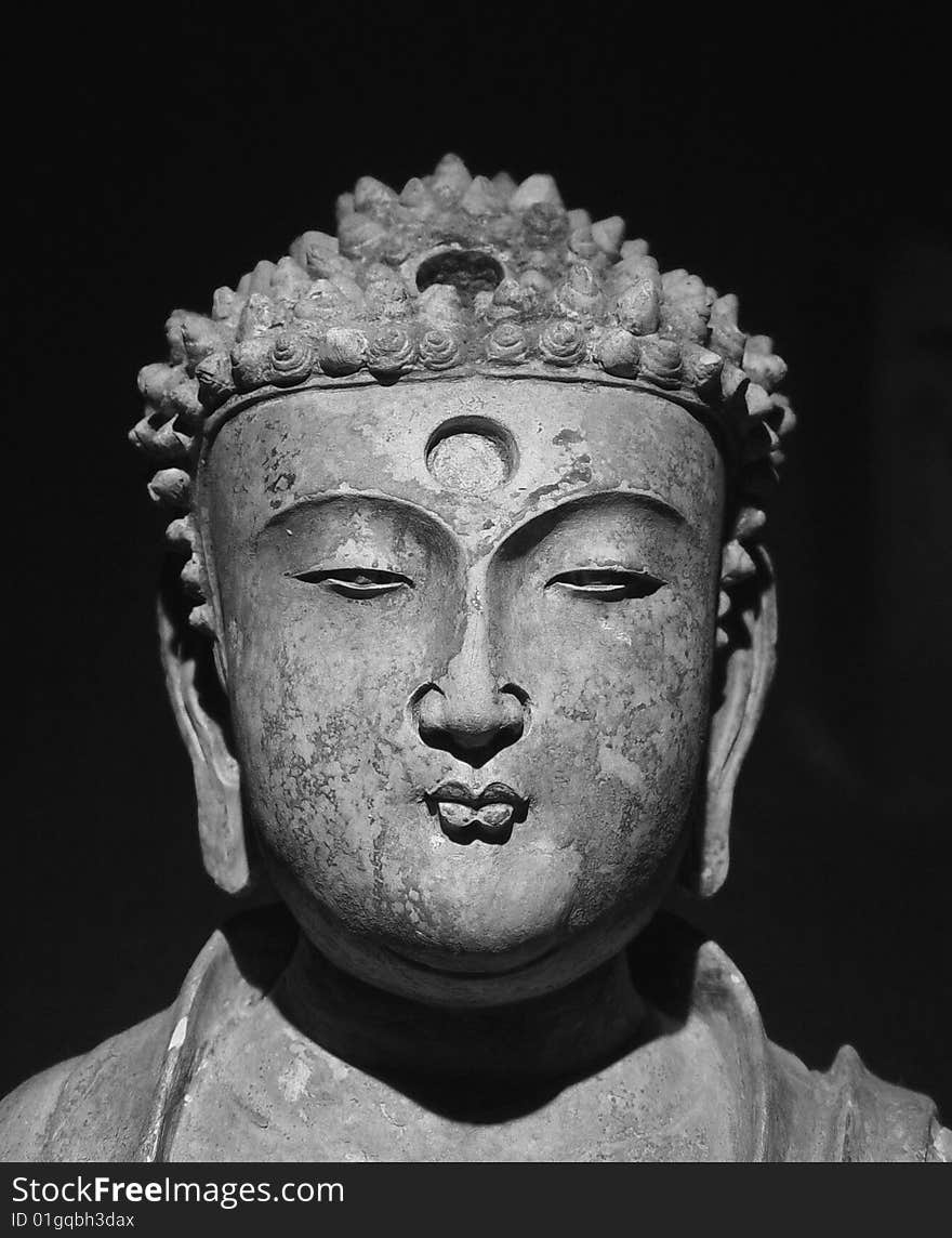 Sculpture of buddha with detailing