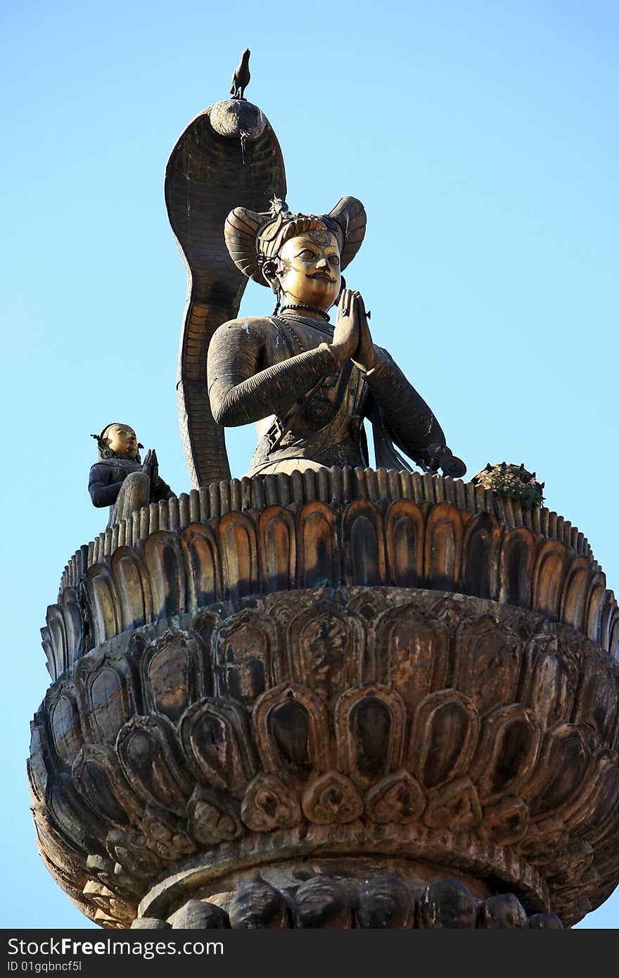 King yoganarendra malla's statue in durbar square of patan. King yoganarendra malla's statue in durbar square of patan.