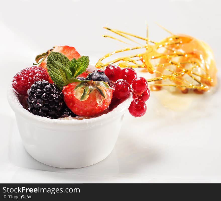 Fresh Berries with Ice Cream