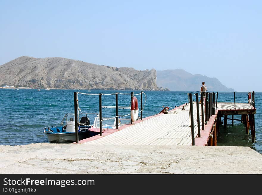 Quay on Black Sea in Sudak