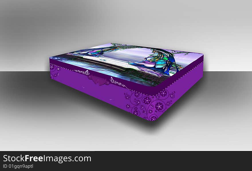 3D purple magic music box. 3D purple magic music box