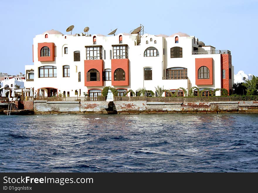 Modern buildings on coast in Hurghada. Modern buildings on coast in Hurghada