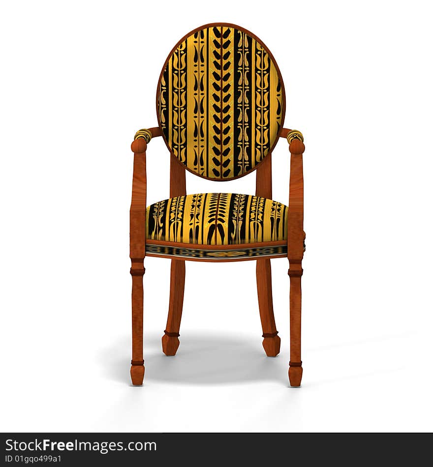 Traditional chair with padding (upholstery) contains Clipping Path. Traditional chair with padding (upholstery) contains Clipping Path