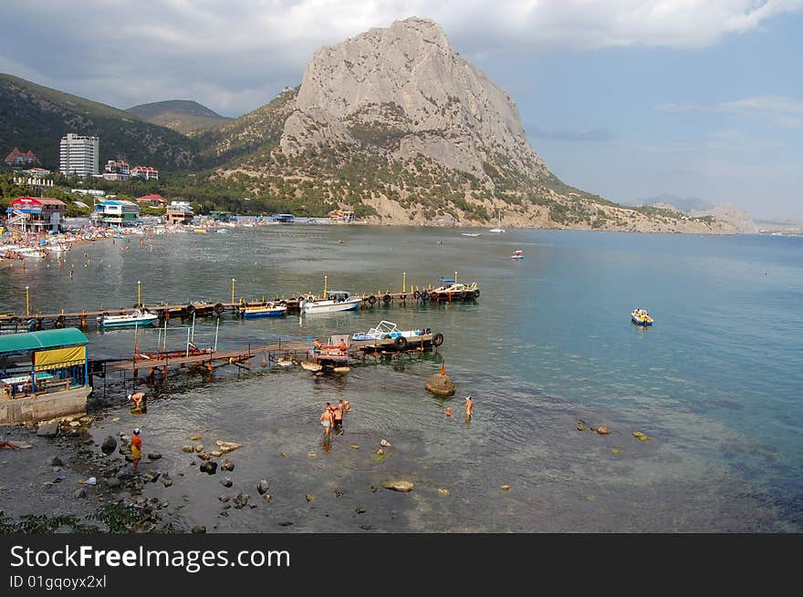 Quay on Black Sea in Crimea