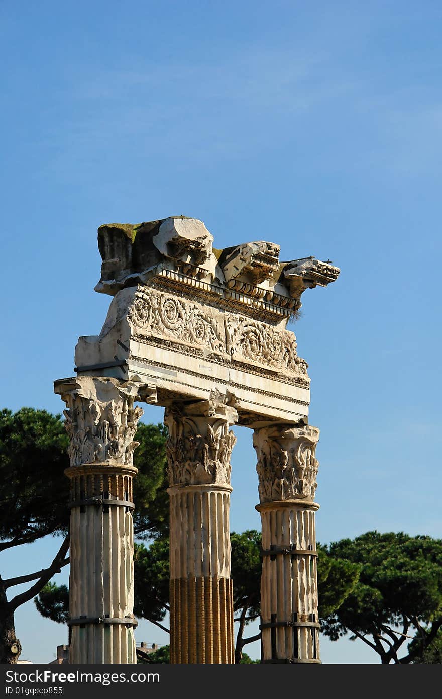 A monument in the Forum Romanum in Rome , Italy. A monument in the Forum Romanum in Rome , Italy