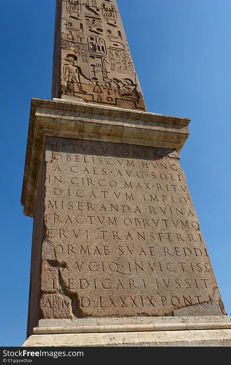 An Obelisk in Piazza del Popolo, Rome, Italy. An Obelisk in Piazza del Popolo, Rome, Italy