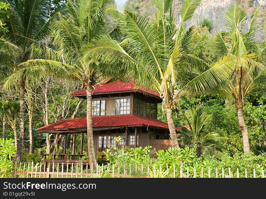 Small bungalow in the tropical resort