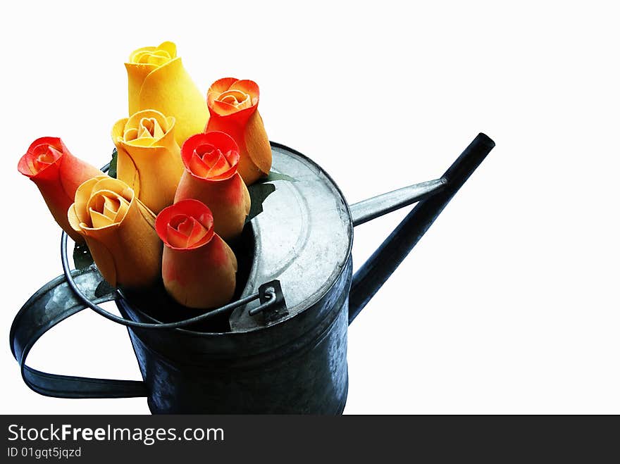 Watering can with flowers