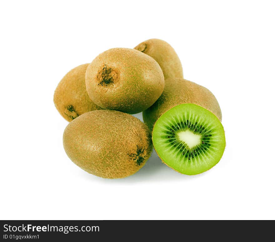 Kiwi fruit on a white background. Isolation on white