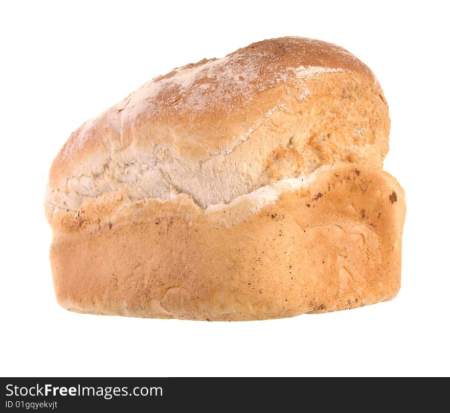 Loaf of bread isolated against a white background