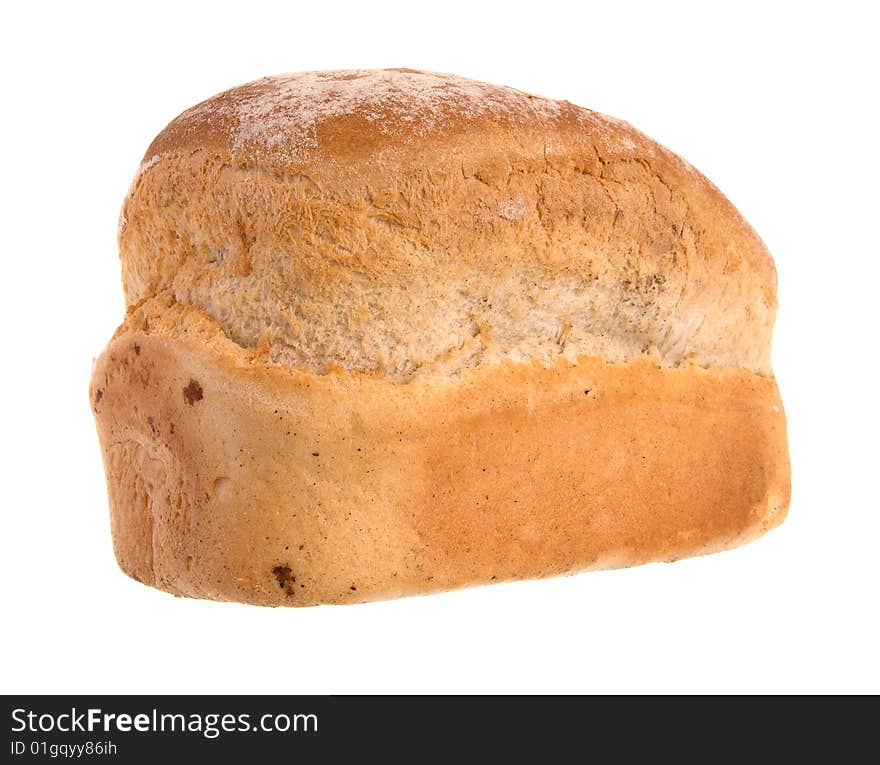 Loaf of bread isolated against a white background