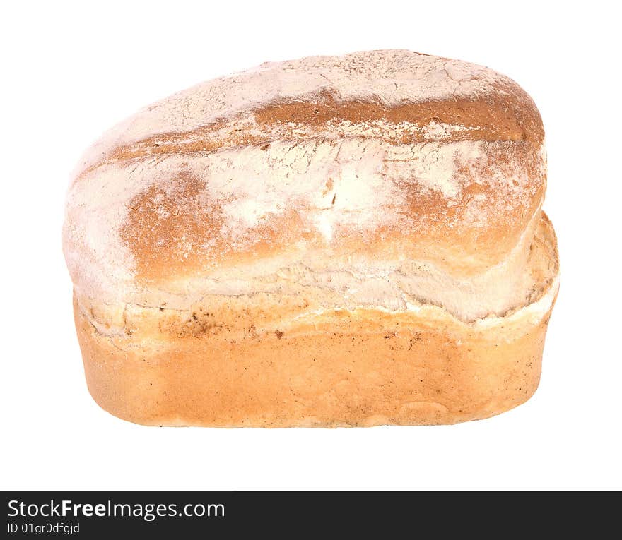 Loaf of bread isolated against a white background